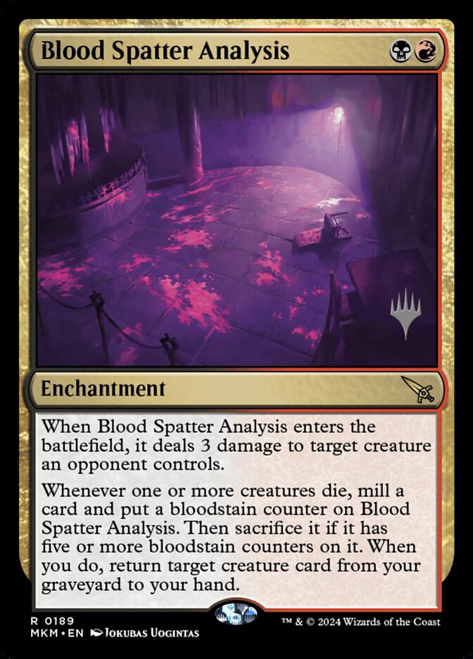 Blood Spatter Analysis card front
