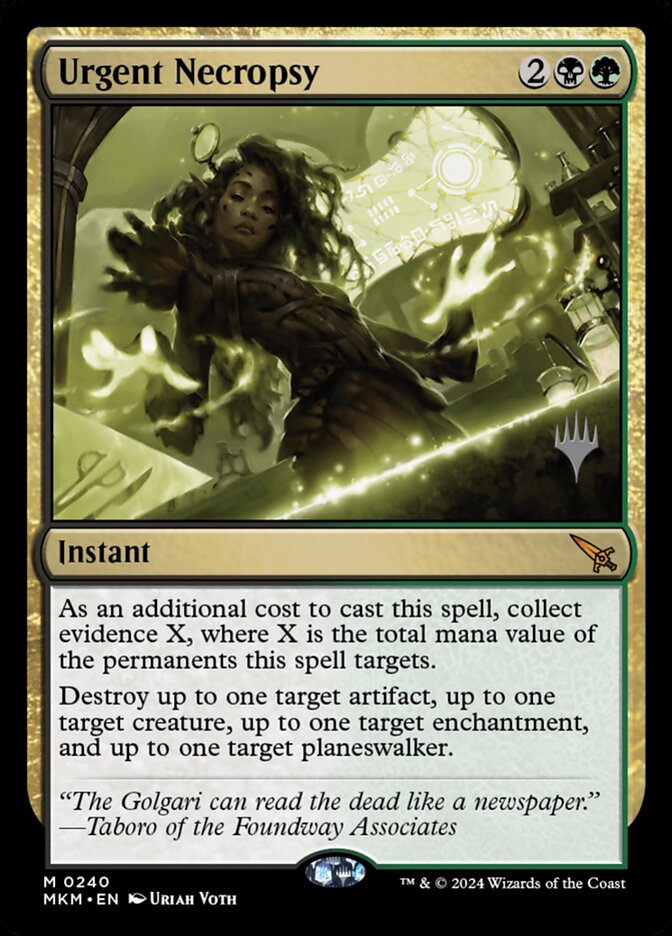Urgent Necropsy card front