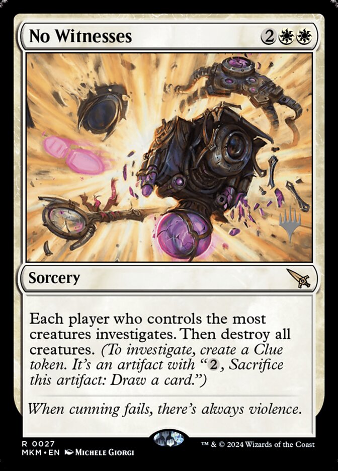 No Witnesses card front