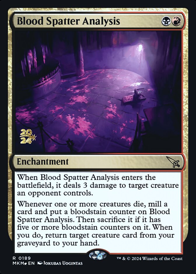 Blood Spatter Analysis card front