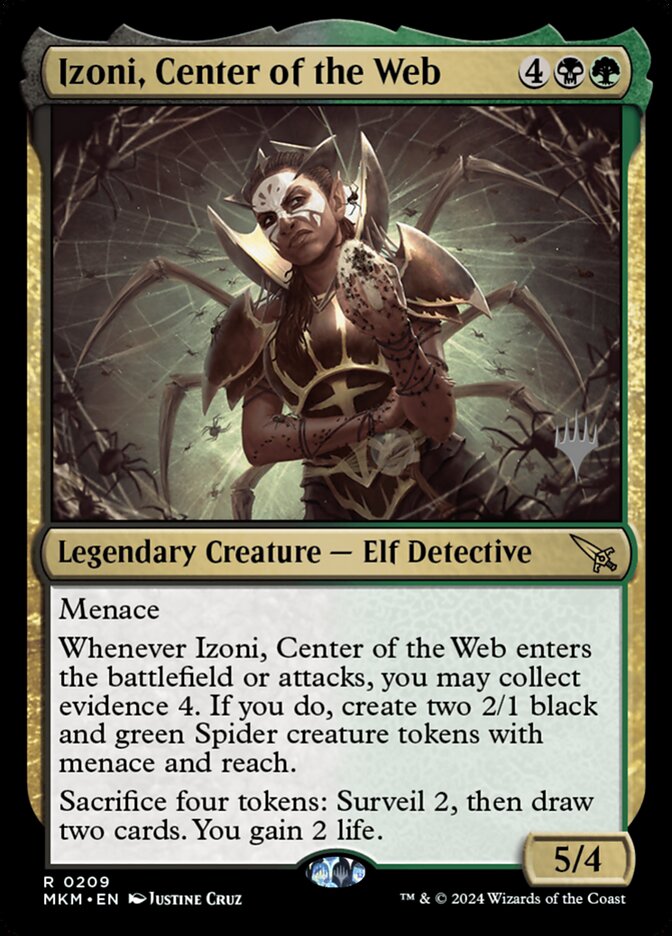 Izoni, Center of the Web card front
