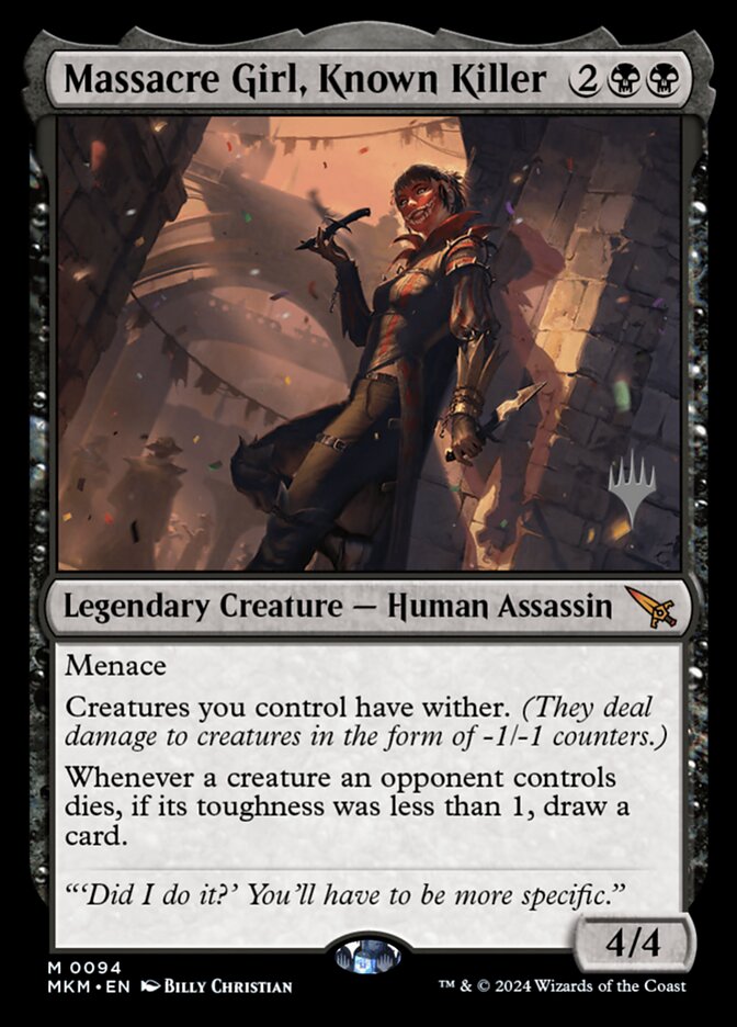 Massacre Girl, Known Killer card front