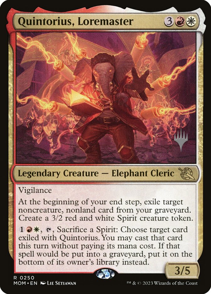 Quintorius, Loremaster card front