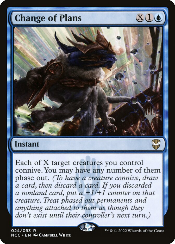 Change of Plans card front