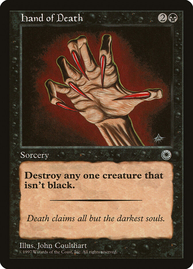 Hand of Death card front