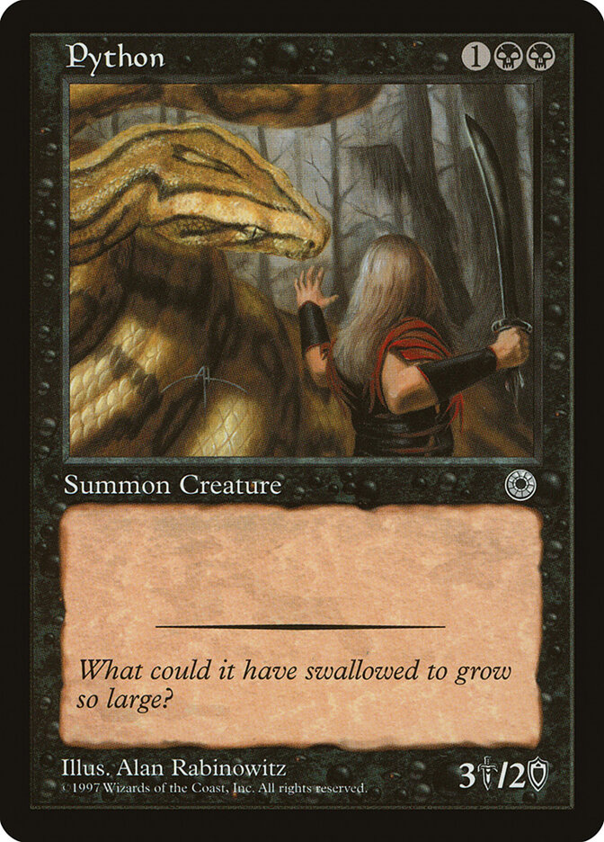 Python card front