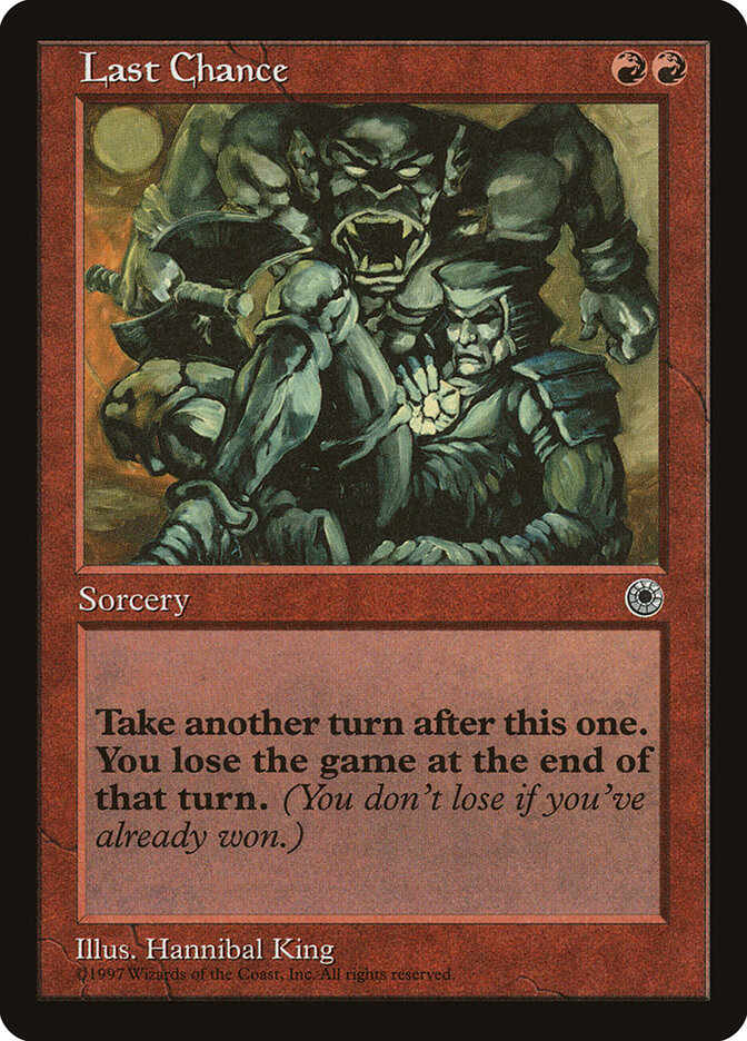 Last Chance card front