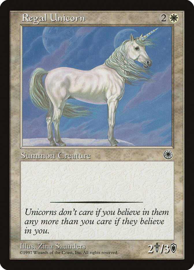 Regal Unicorn card front