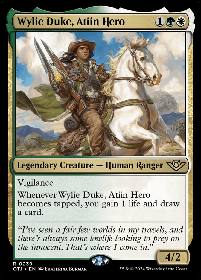 Wylie Duke, Atiin Hero card front