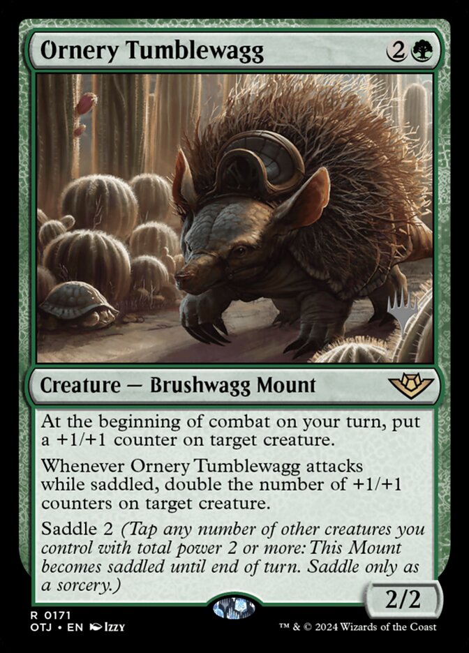 Ornery Tumblewagg card front