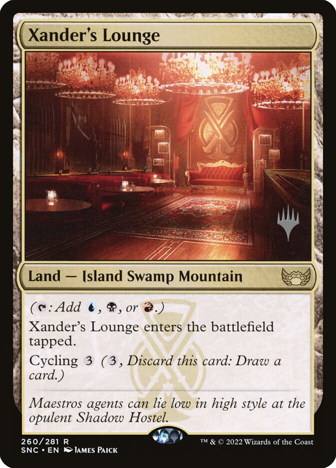 Xander's Lounge card front