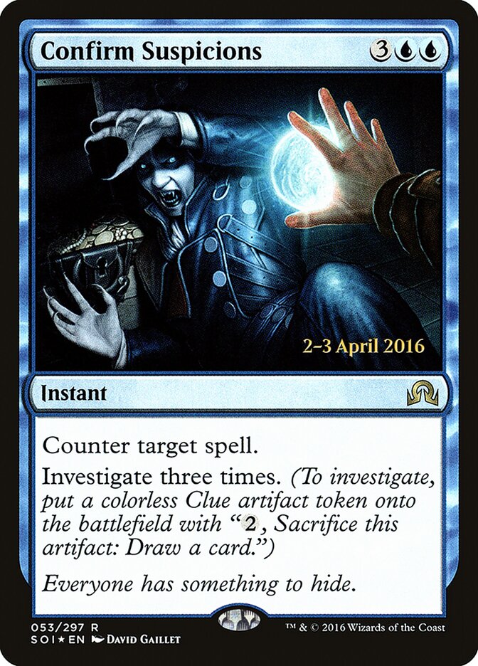 Confirm Suspicions card front