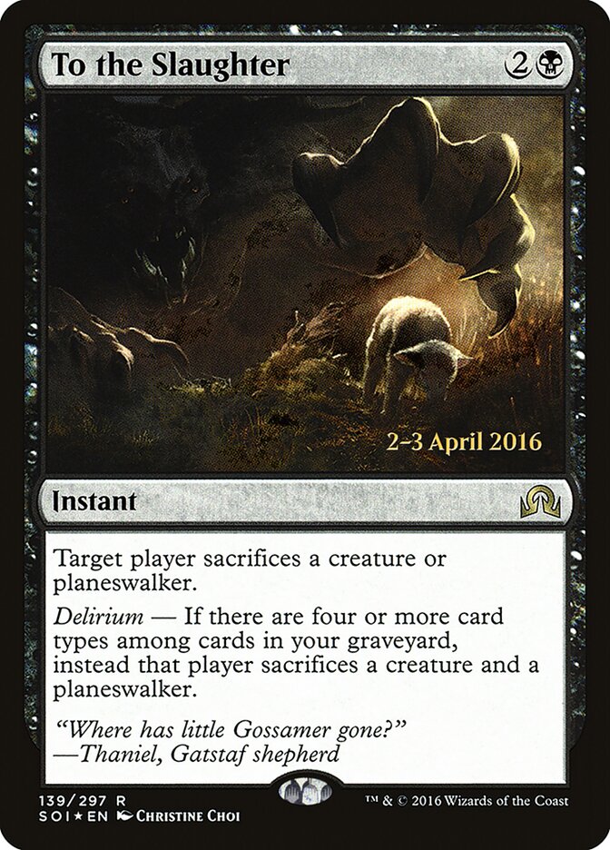 To the Slaughter card front