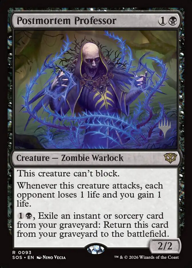 Postmortem Professor card front
