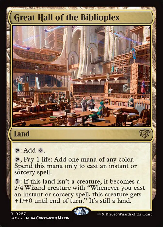 Great Hall of the Biblioplex card front