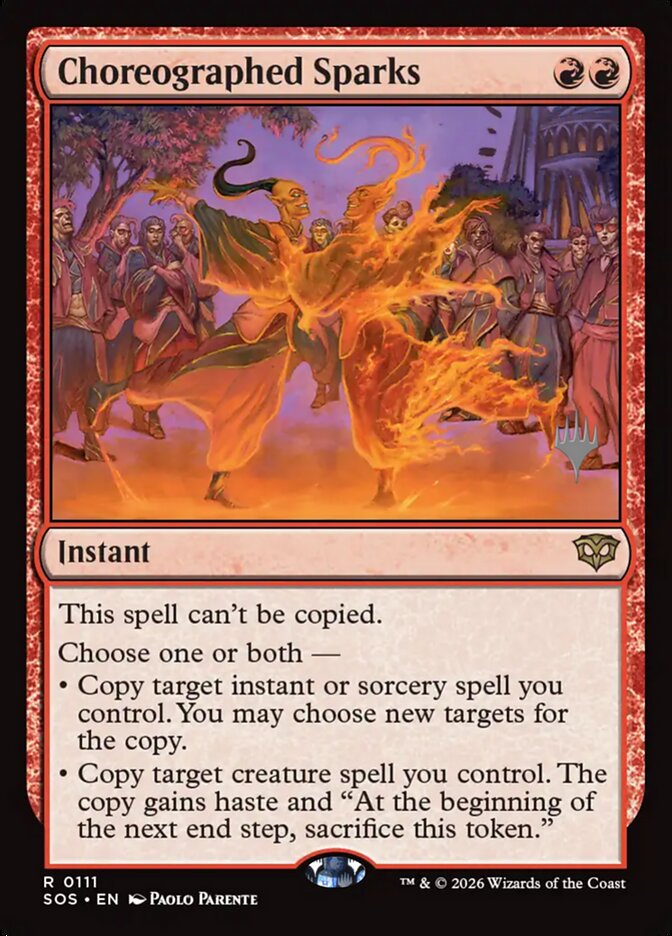 Choreographed Sparks card front