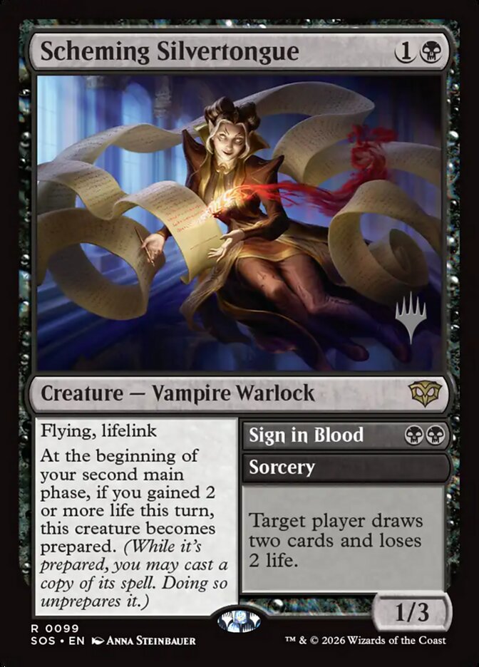 Scheming Silvertongue card front