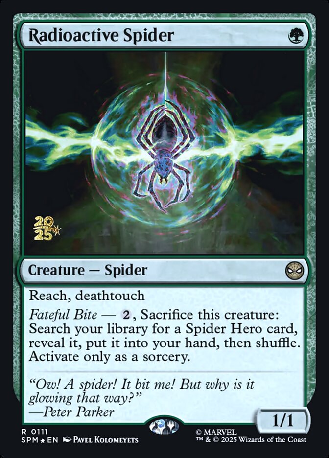 Radioactive Spider card front