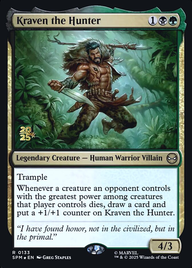 Kraven the Hunter card front