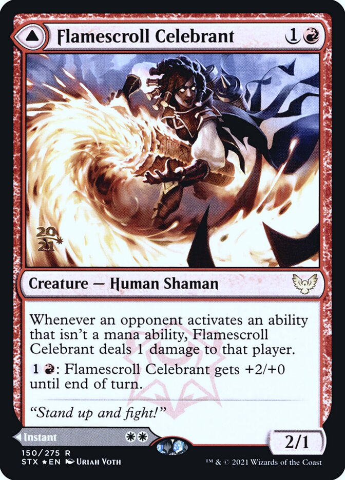 Flamescroll Celebrant card front