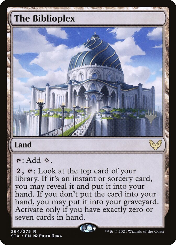 The Biblioplex card front