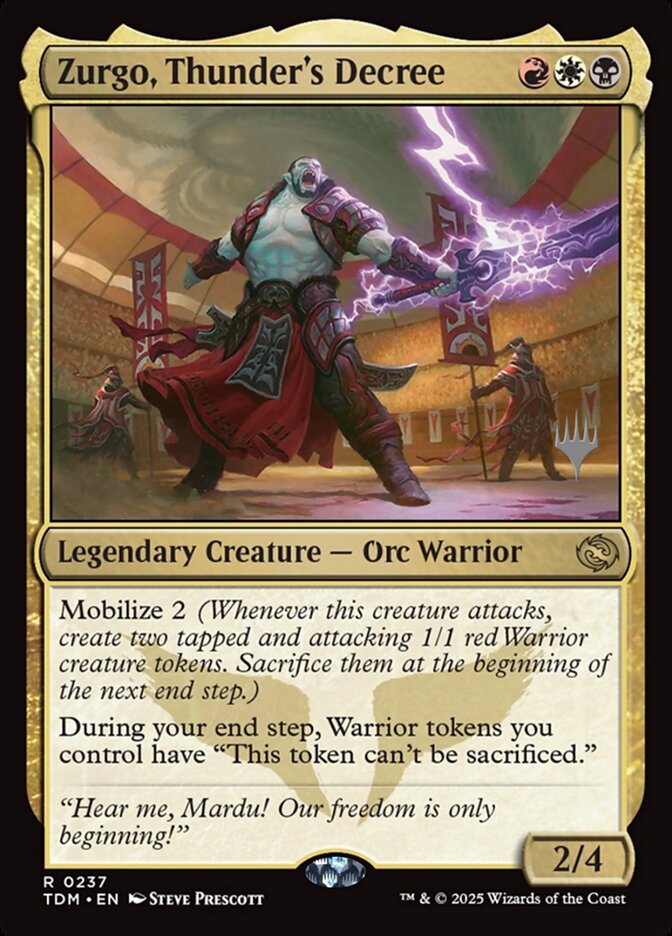 Zurgo, Thunder's Decree card front