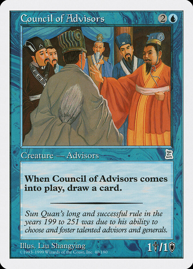 Council of Advisors card front
