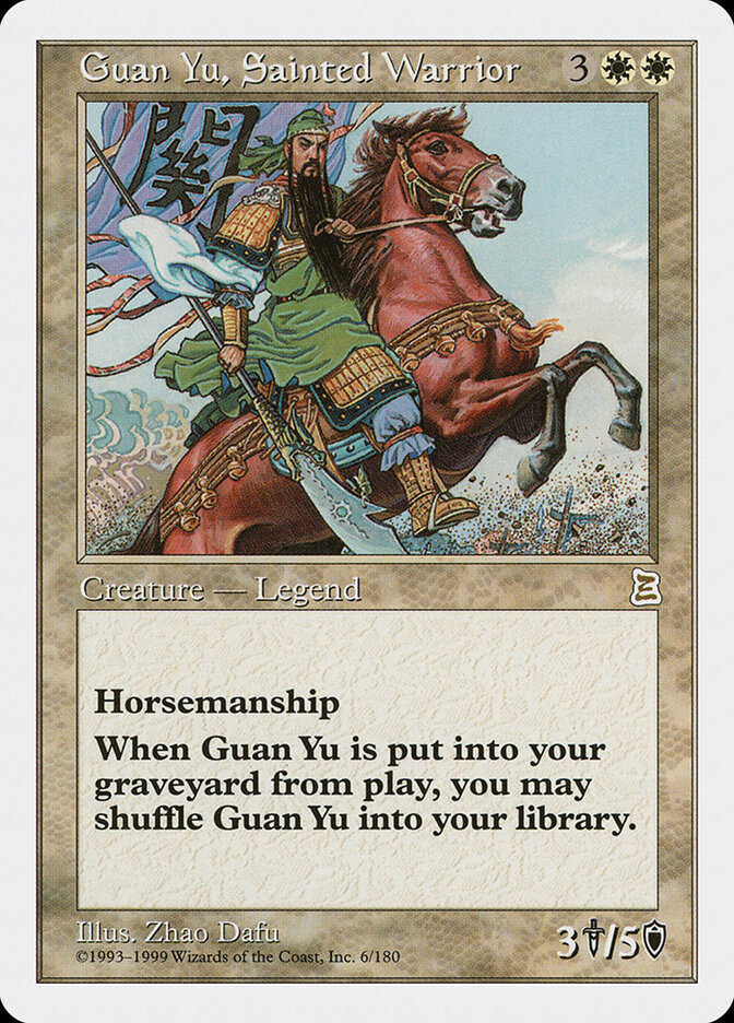 Guan Yu, Sainted Warrior card front