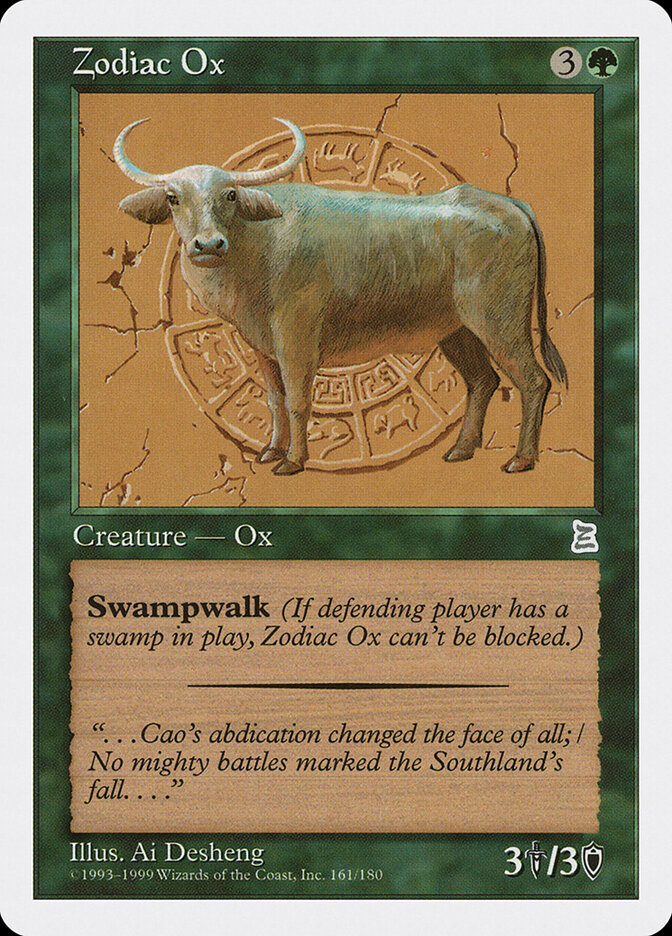 Zodiac Ox card front