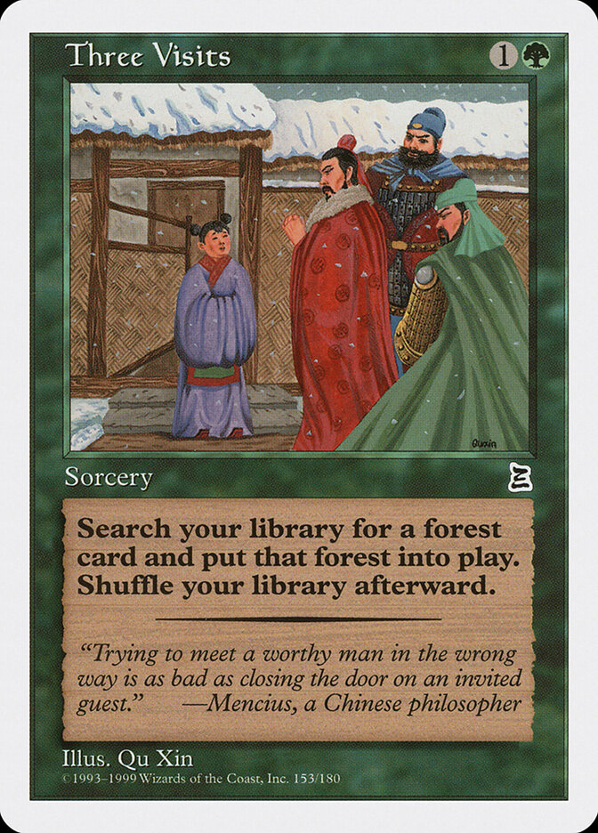 Three Visits card front