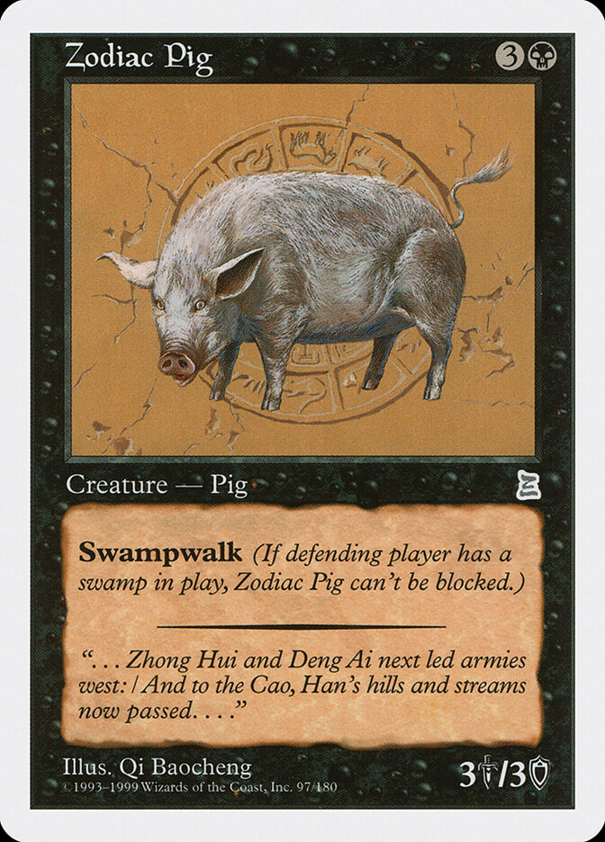 Zodiac Pig card front
