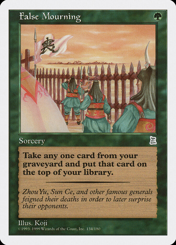 False Mourning card front