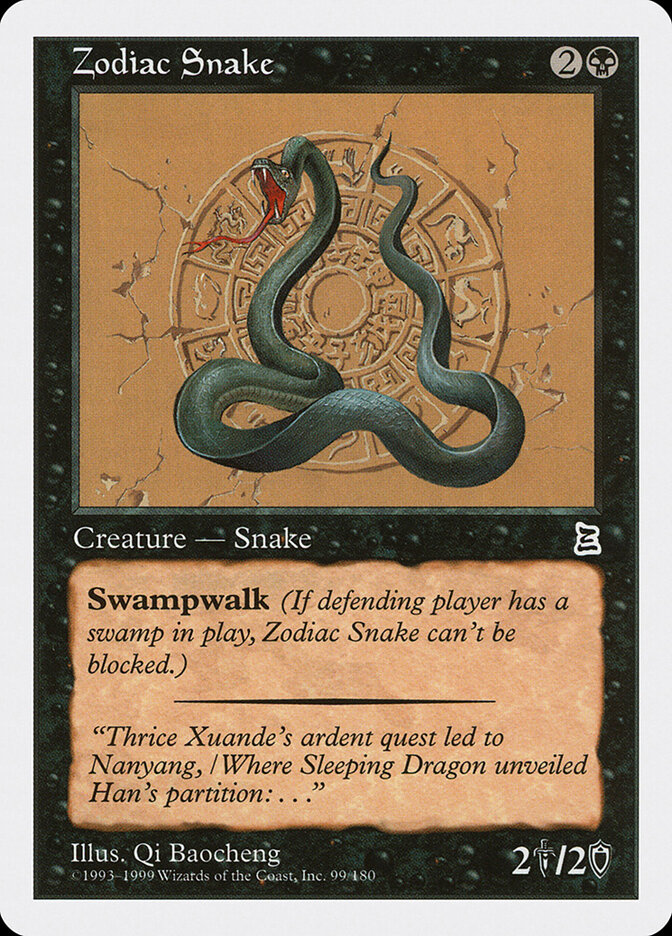 Zodiac Snake card front