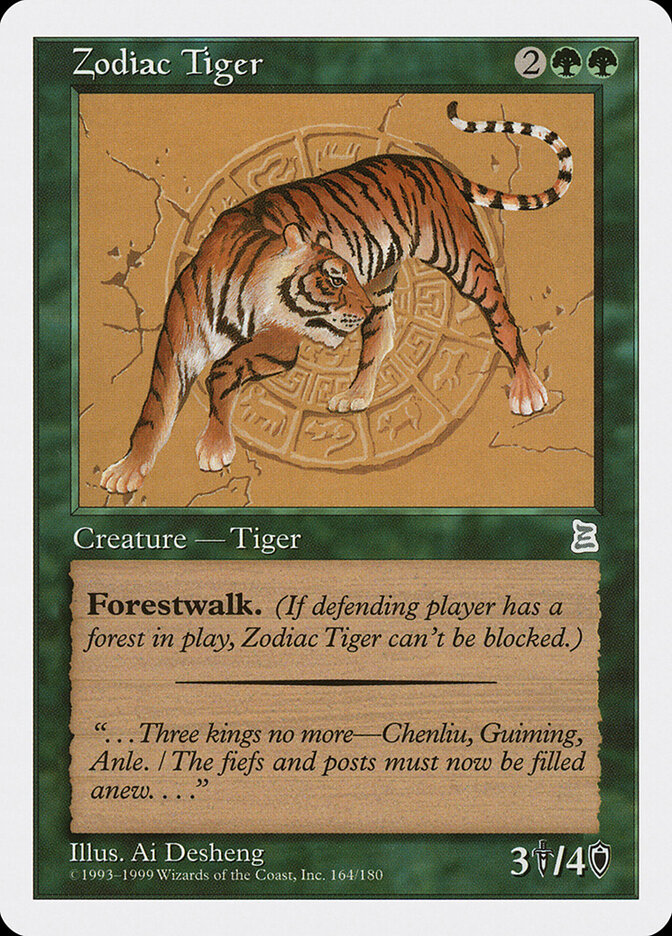 Zodiac Tiger card front