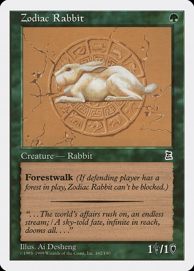 Zodiac Rabbit card front