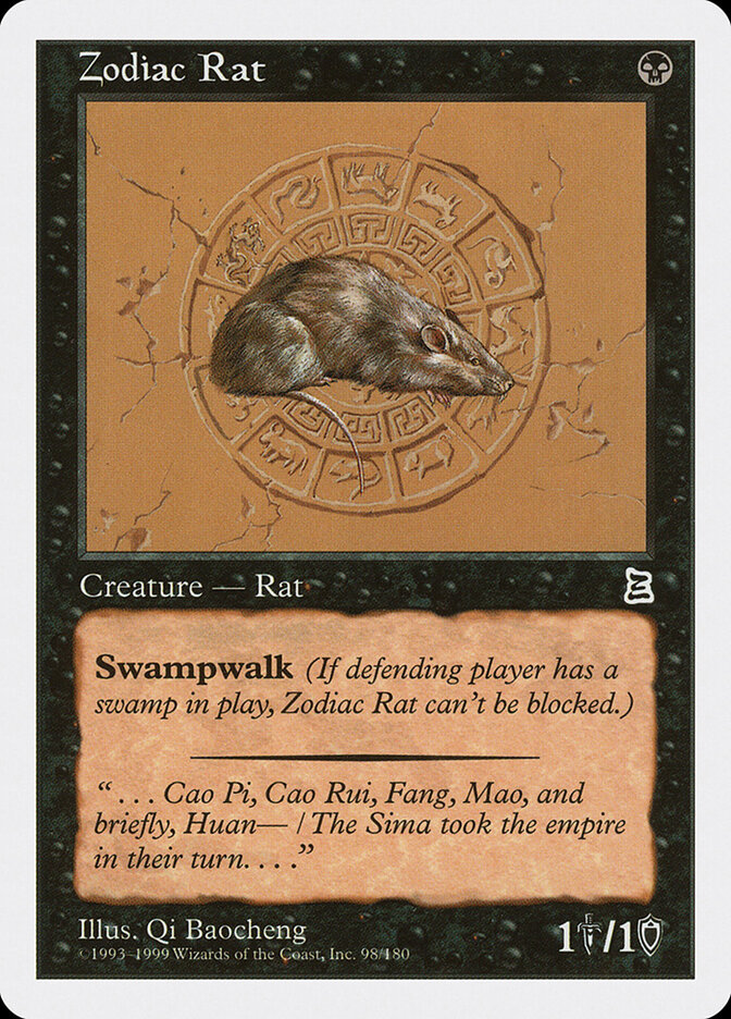 Zodiac Rat card front
