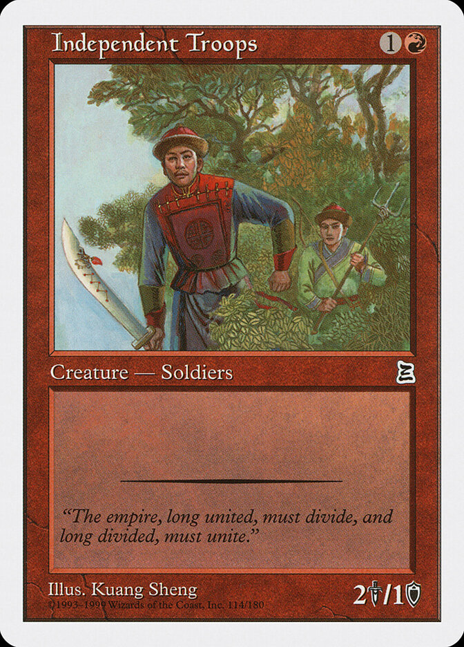 Independent Troops card front