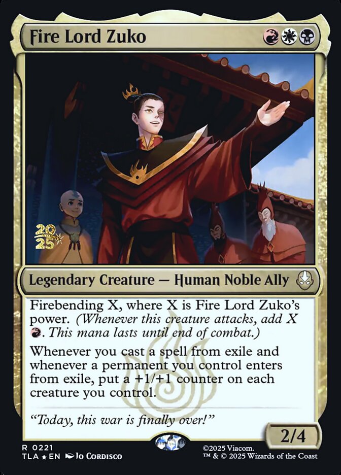 Fire Lord Zuko card front