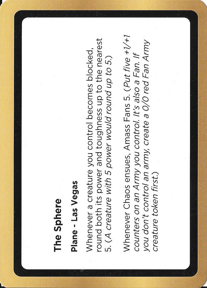 The Sphere card front