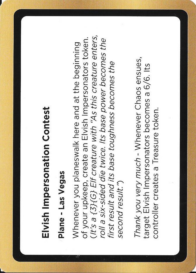 Elvish Impersonation Contest card front