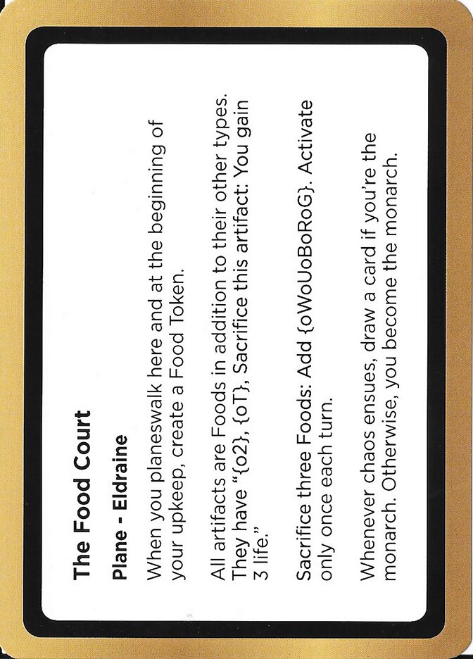 The Food Court card front