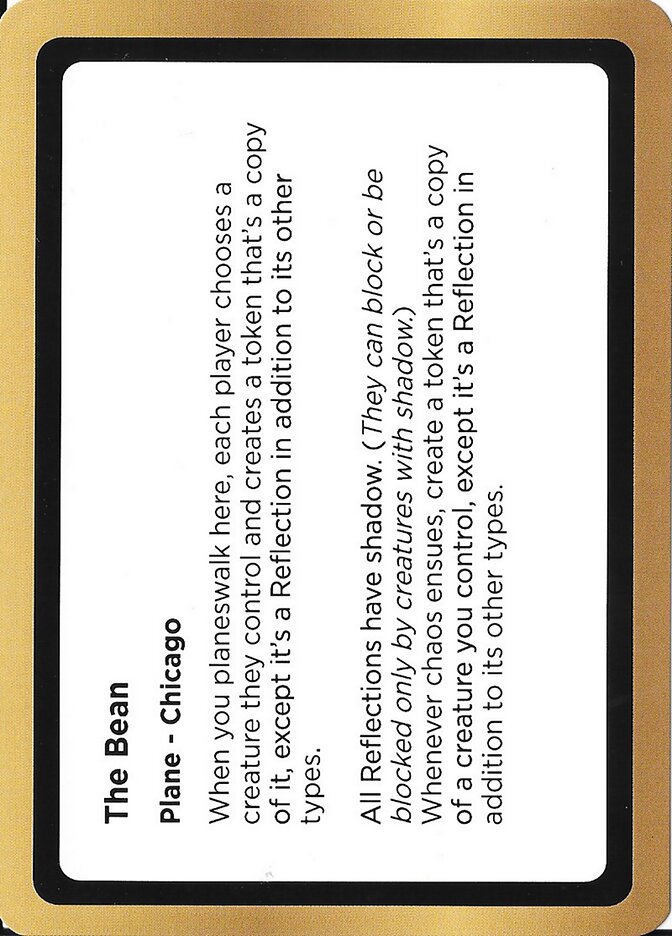 The Bean card front