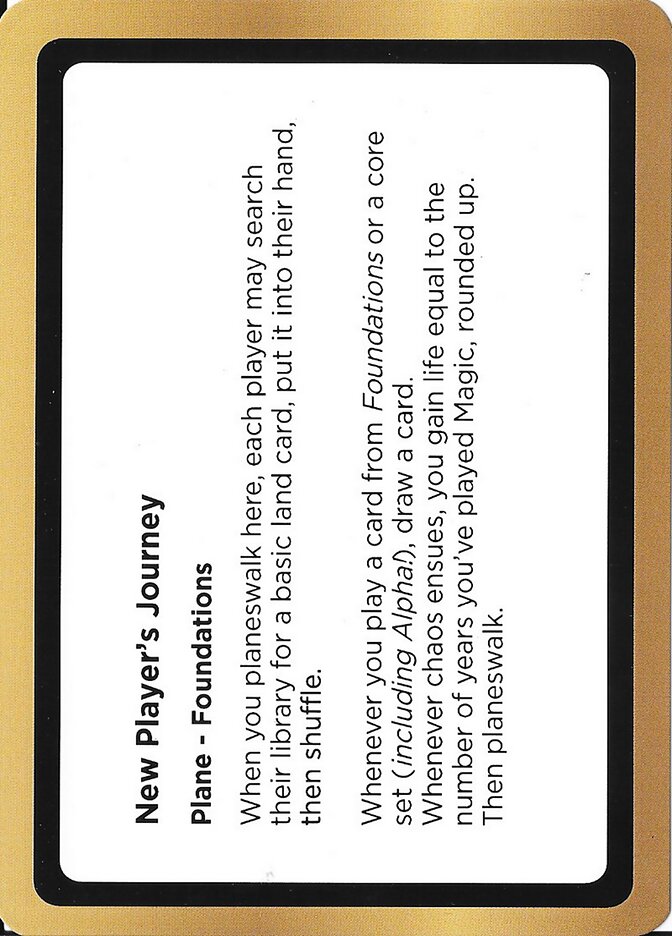 New Player's Journey card front