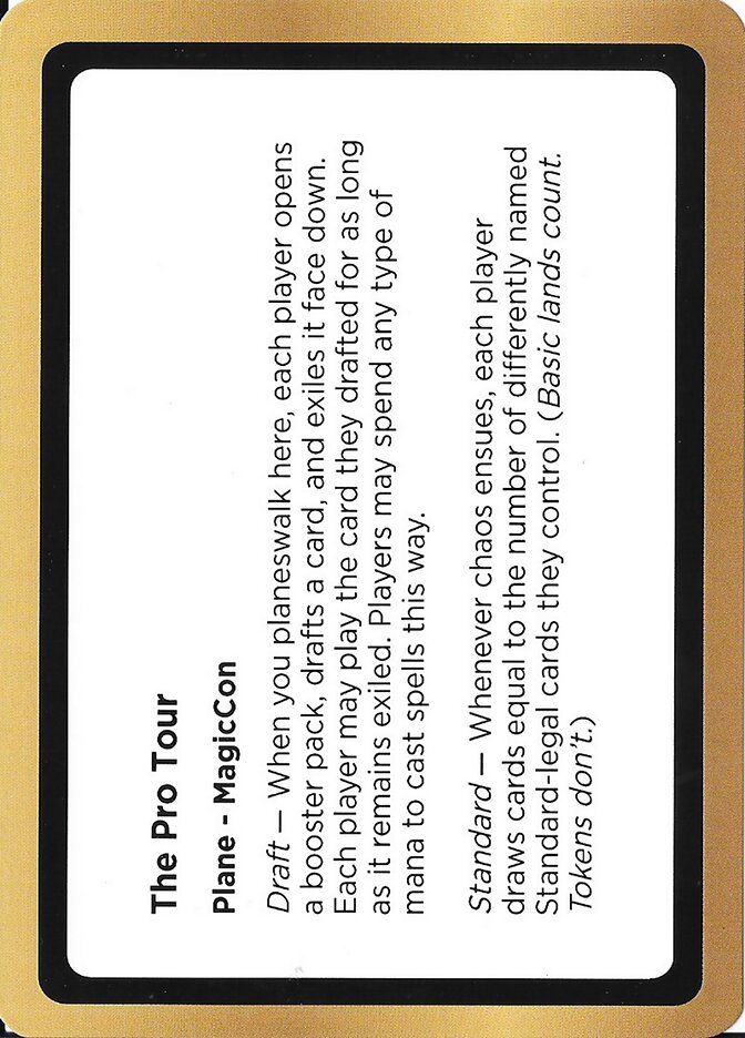 The Pro Tour card front