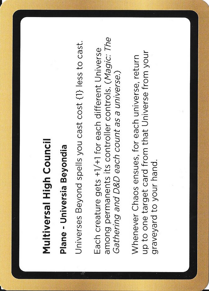 Multiversal High Council card front
