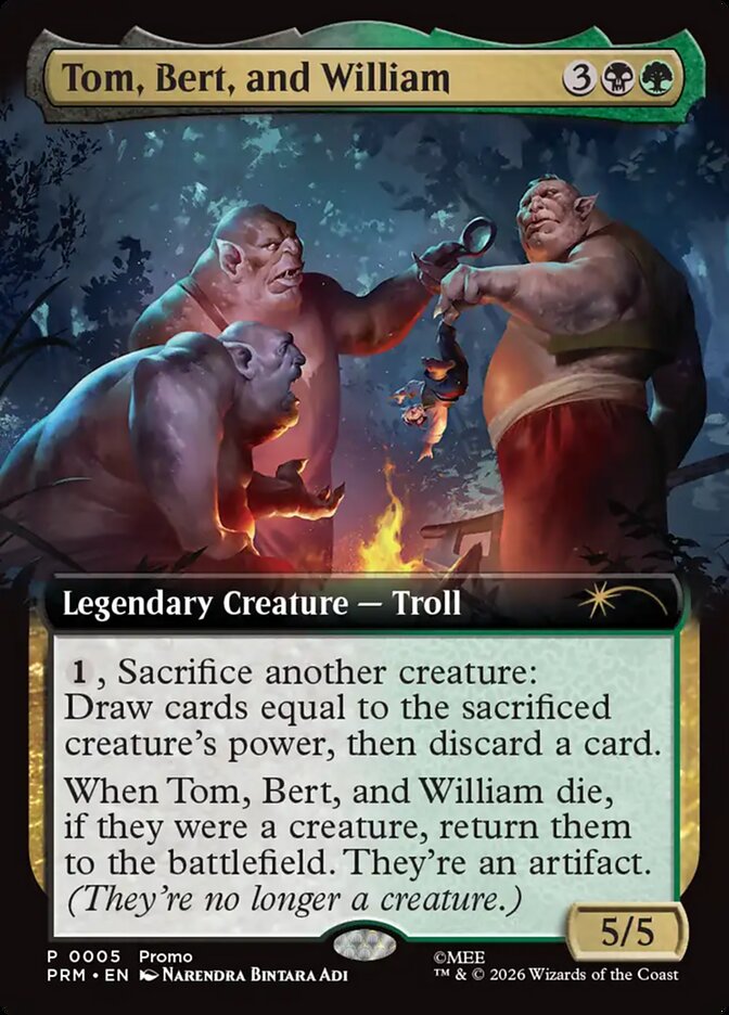 Tom, Bert, and William card front