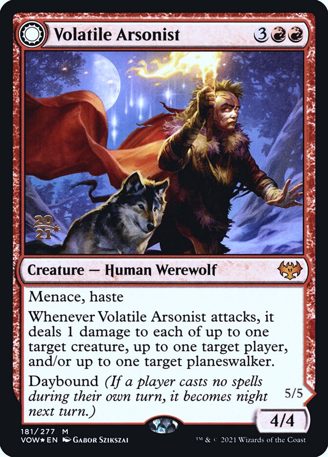 Volatile Arsonist card front