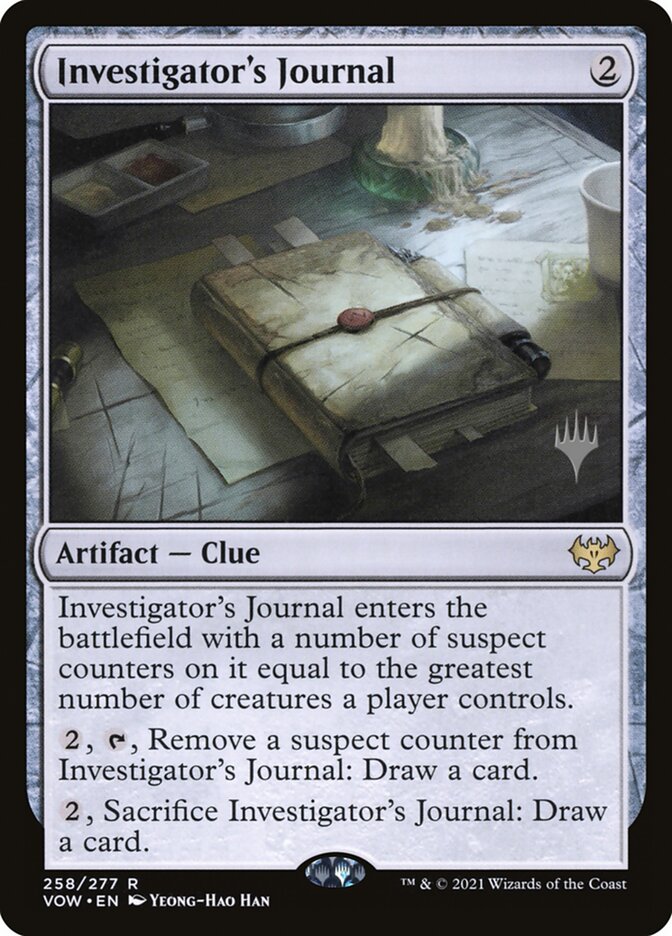 Investigator's Journal card front