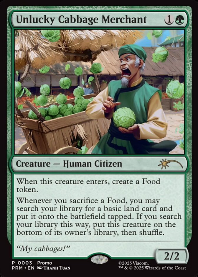 Unlucky Cabbage Merchant card front