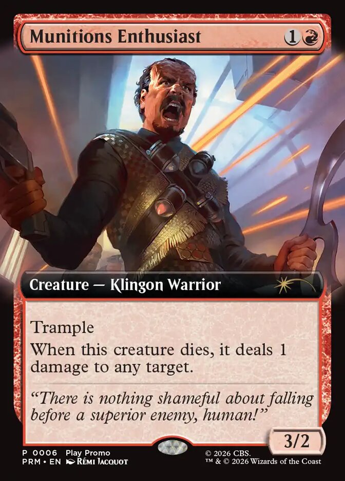Munitions Enthusiast card front